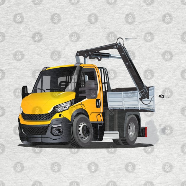 Cartoon Lkw Truck with Crane by Mechanik